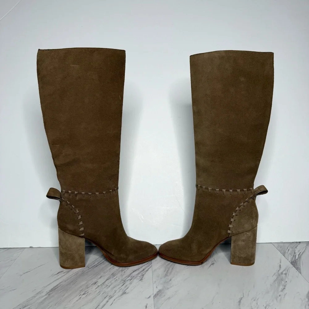 Tory Burch Contraire Suede Heeled Tall Boot 5 1/2 M